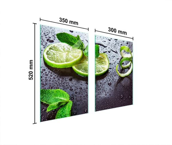 GLASBESKYTTELSESPLADE TIL KØKKEN 65x52 LIME