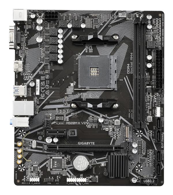 Gigabyte A520M K V2 moderkort