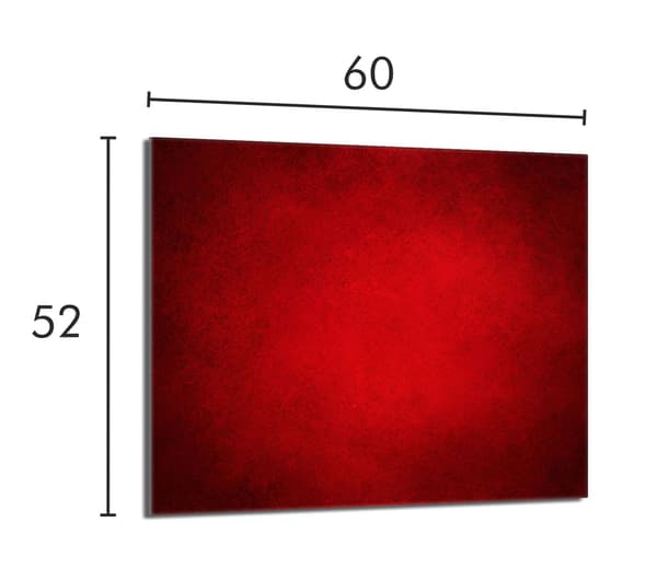Skyddsplatta i glas för spis 60x52 Röd