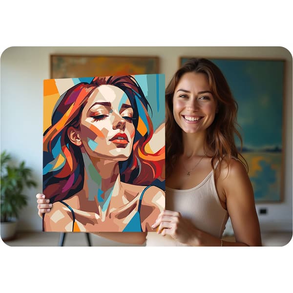 Mal efter tal-billede 40x50 cm Massido Portræt af en kvinde