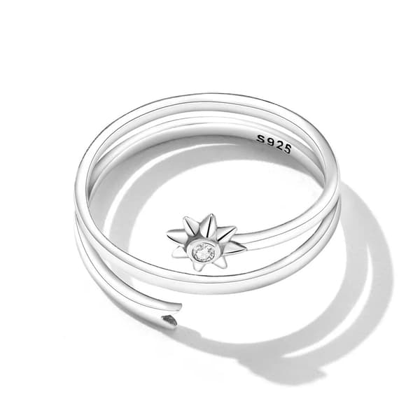 Anillo ajustable de plata de meteorito S925