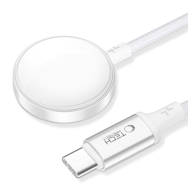 Induktiv oplader til Apple Watch USB-C 3W 1m - Hvid