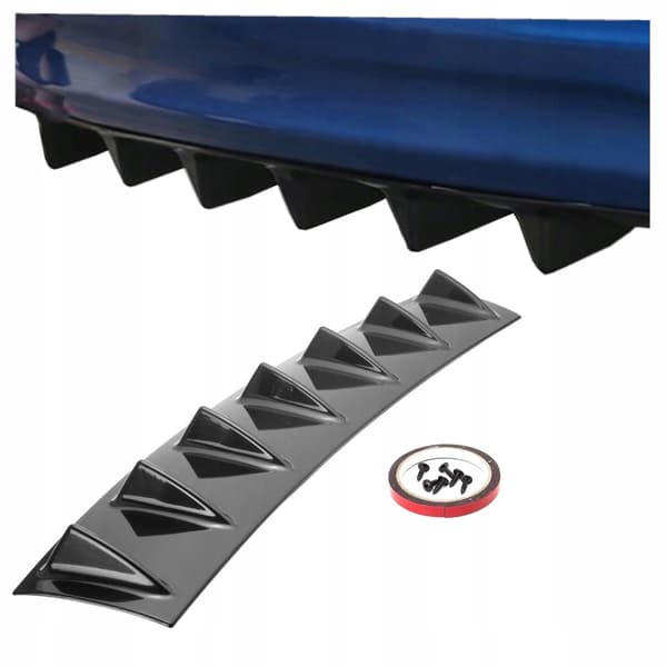 BAGSTØDFANGER DIFFUSOR HAJFINNE-TYPE BLANK SORT 853MM X 134MM 7 RIBBER