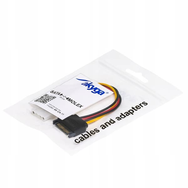 Akyga AK-CA-11 SATA (M) - Molex (Naaras) sovitinkaapeli 0,15 m