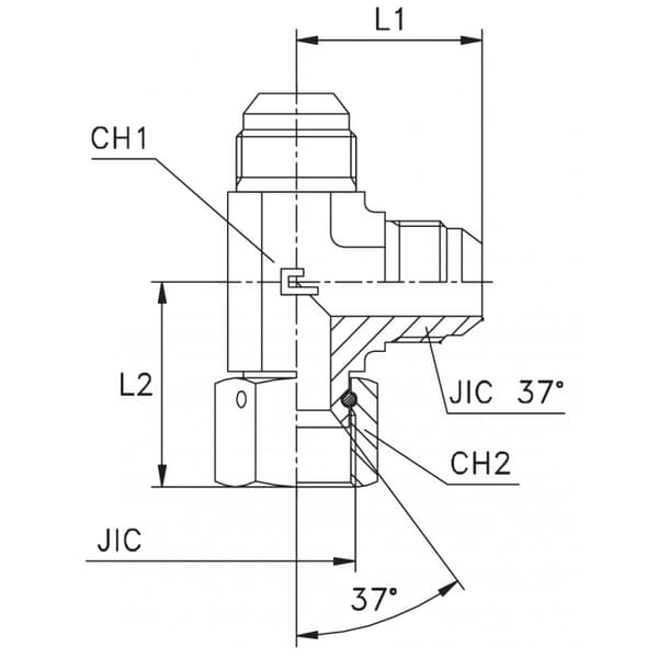 BBA JIC 7/8" T-liitin
