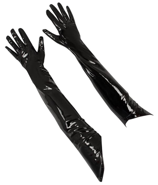 Black Level Sorte Lange Vinylhandsker Mellem