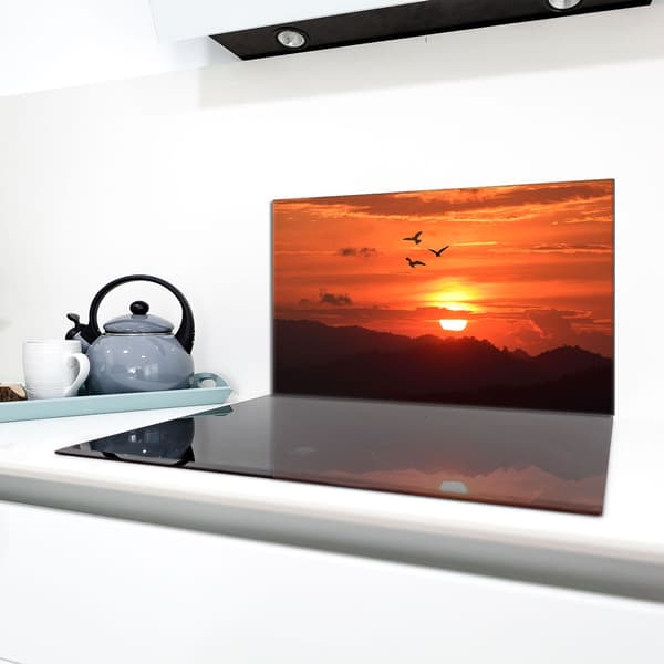 Skyddsplatta i glas för kamin 90x52 Sun