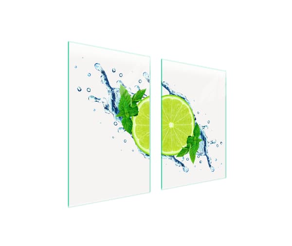 GLASBESKYTTELSESPLADE TIL KØKKEN 65x52 LIME
