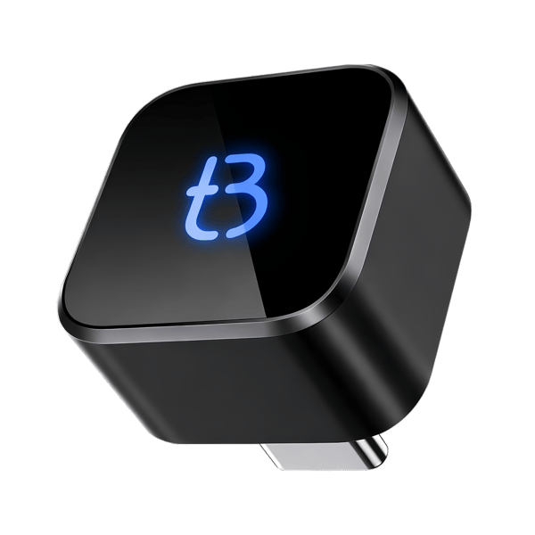 Tradebit TB CUBE USB-C Trådlös Adapter CarPlay / Android Auto Svart