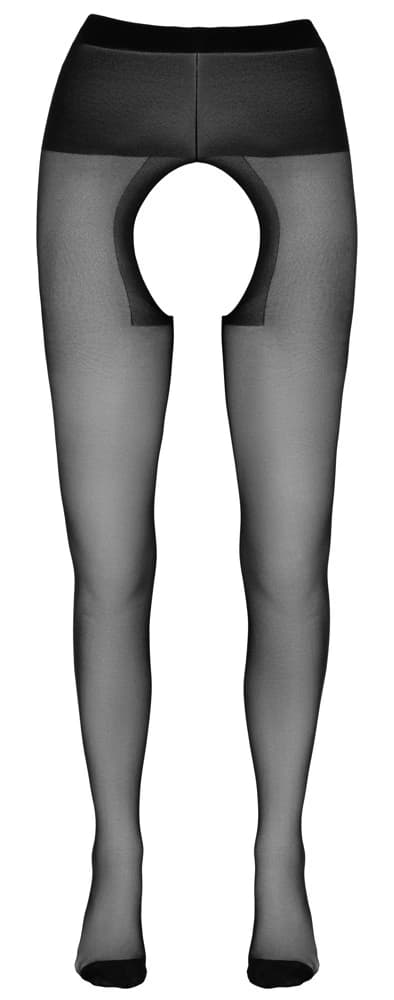 Cottelli LEGWEAR Svarta Strumpbyxor med Öppen Gren 4