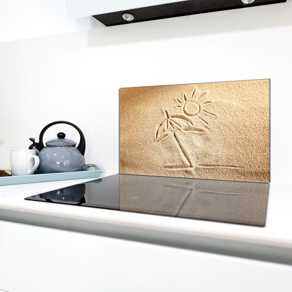 Glasskydd för spishäll 90x52 Beach