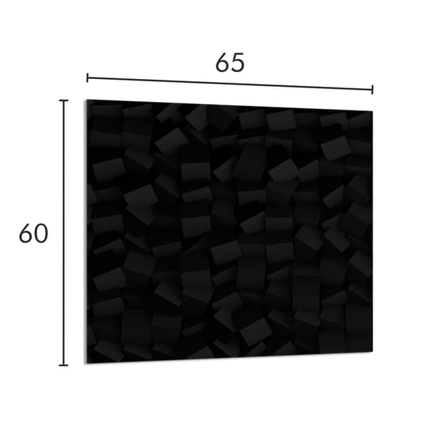 GLASPANEL FÖR KÖK 65x60 Svart