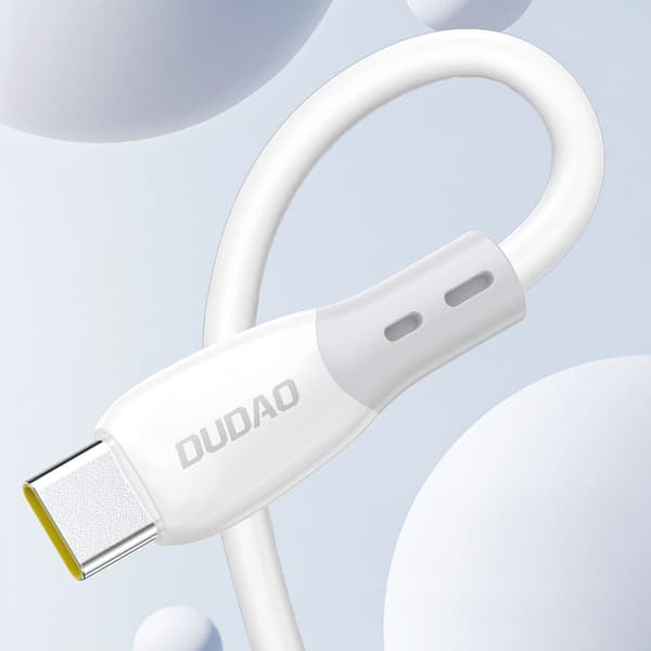 Silikonflätad USB-C-kabel - iPhone Lightning L25SX 30W 1m - Vit