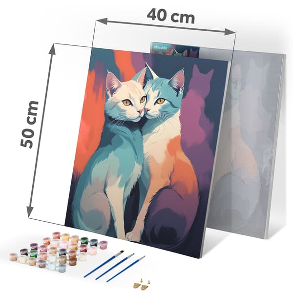 Måla efter nummer-bild 40x50 cm Massido Katter