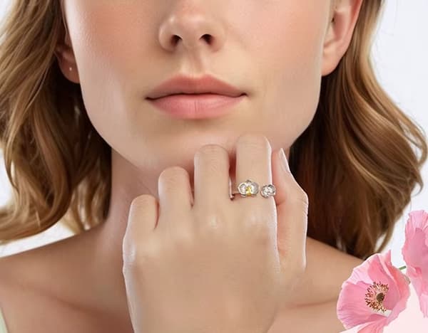 Silverring Justerbar Ring Orkidé Silver 925 Trusky
