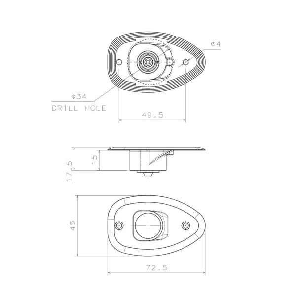 Navigationslys "MICRO LED 12" sorte, limet ind