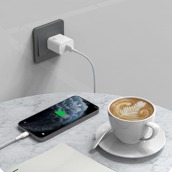 USB-A - USB-C 5A 1m kabel - hvid