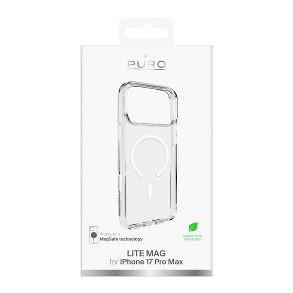 iPhone 17 Pro Max Lite Mag MagSafe-skal – Transparent vit ring