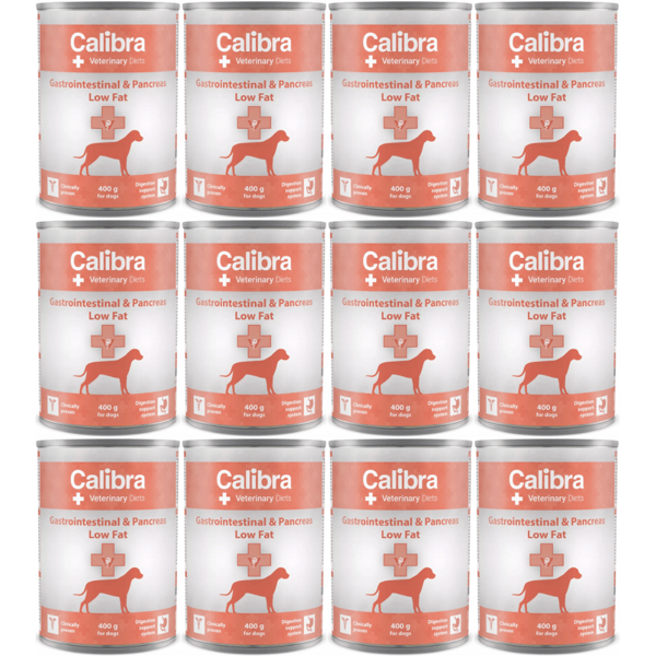 Blöt hundfoder Calibra Veterinary Diet Dog Gastro Low Fat 12x400g