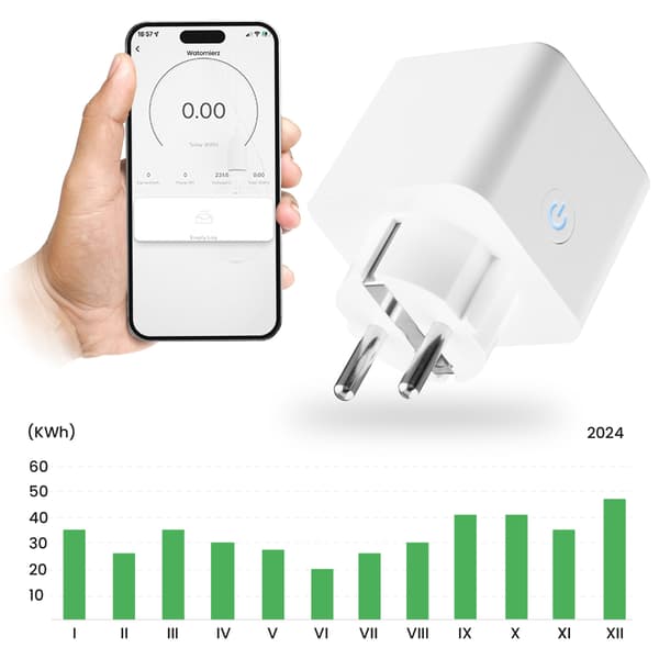 Smart WiFi Socket Wattmeter Timer ohjelmoija TUYA SMART NIVO LUMILED
