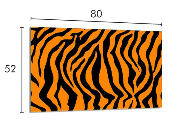 Lasinen suojalevy liedelle 80x52 Tiger