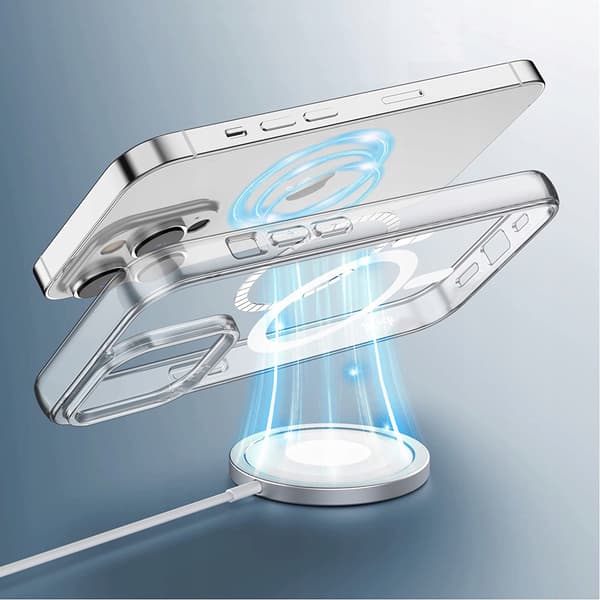 MAGNETISK ETUI TIL IPHONE 13 PRO MAX KLART ETUI + GLAS