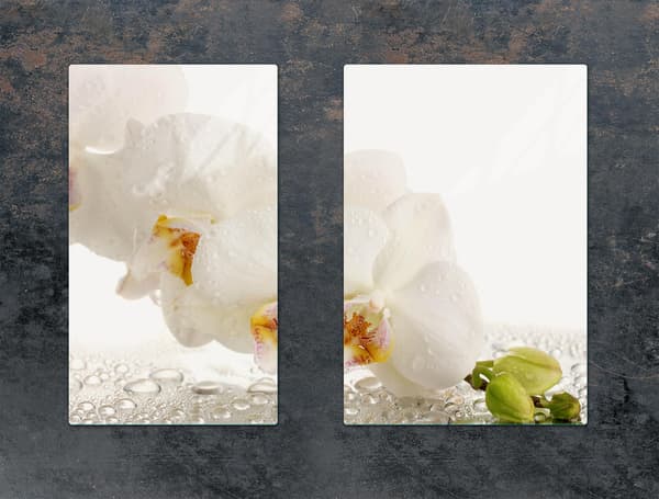 GLASPLADE TIL KØKKEN 65x52 ORCHID