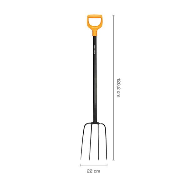 FISKARS SOLID metal havegaffel til gødning, kompost, hø, stærk