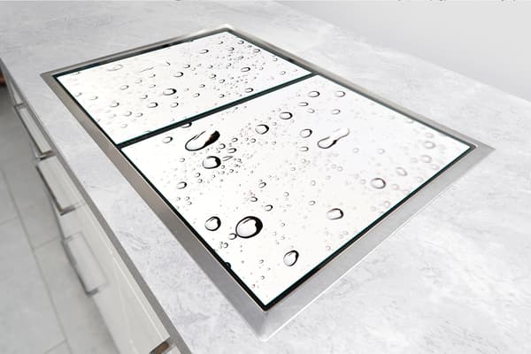 GLASSKYDDSPLÅT FÖR SPIS 90x52 DROPS