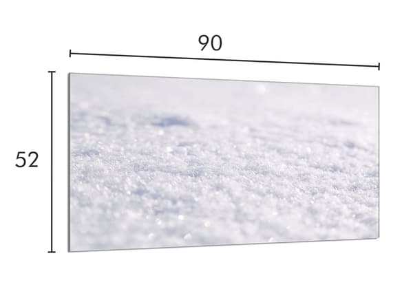 Skyddsplatta i glas för spis 90x52 Vit