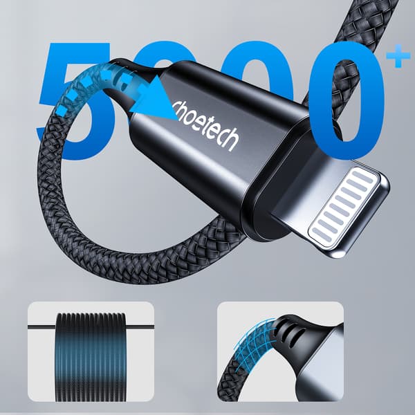 iPhone Lightning AUX lydkabel - mini jack 3,5 mm 1 m - sort