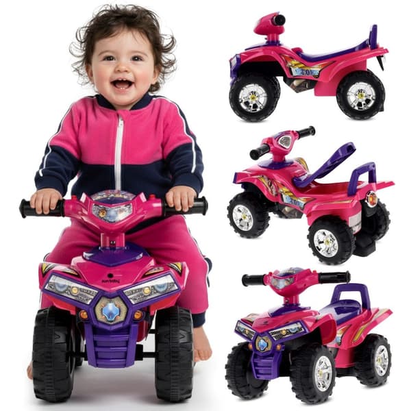Åkstol for etåringer Quad lilla og pink