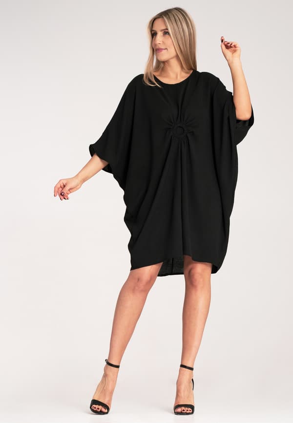 Elegant oversized klänning löst översize svart M1127 universal
