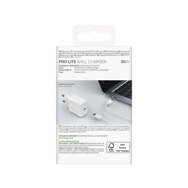 30W USB-C väggladdare - Vit