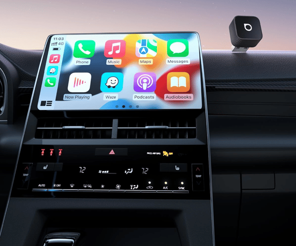 Langaton adapteri Ottocast Mini Cube CarPlay / Android Auto musta