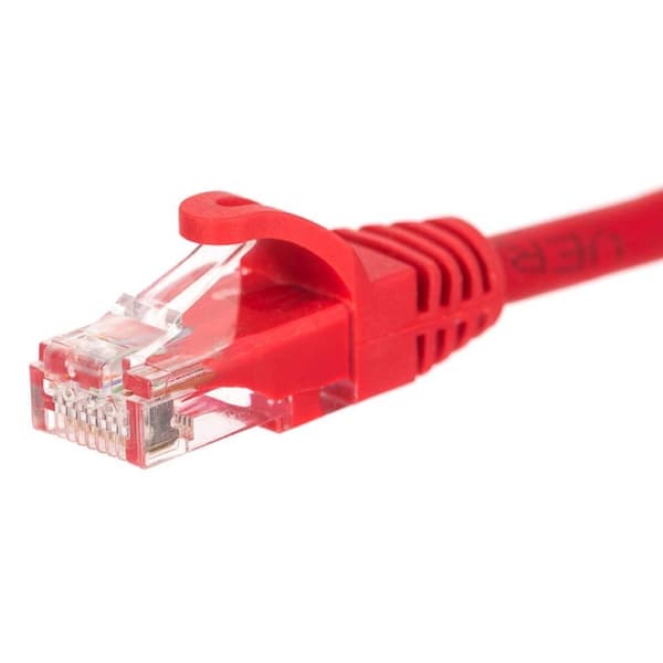 Patchkabel RJ45, Netrack støbt dæksel, kat. 5e UTP, 1m rød