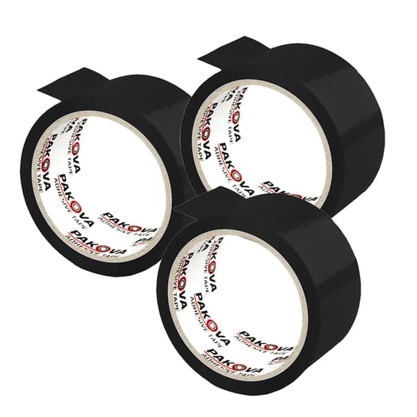 Pakova 48/50 svart packtejp 3-pack