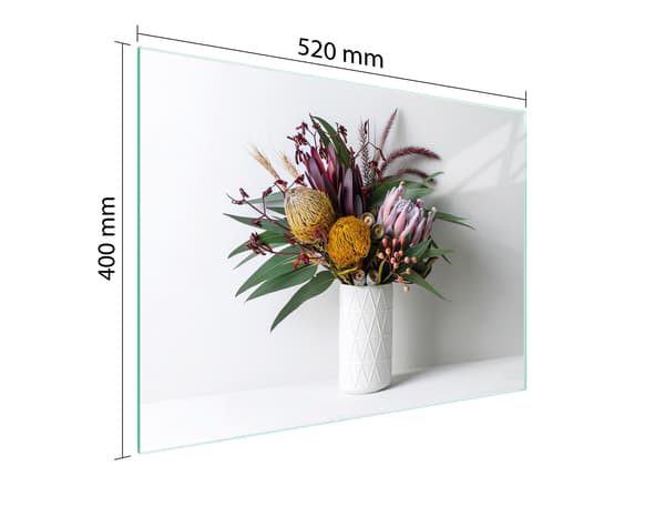 SKÄRBRÄDA I GLAS 52x40 BLOMMOR
