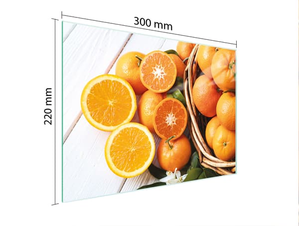 SKÄRBRÄDA I GLAS 30x22 FRUKT