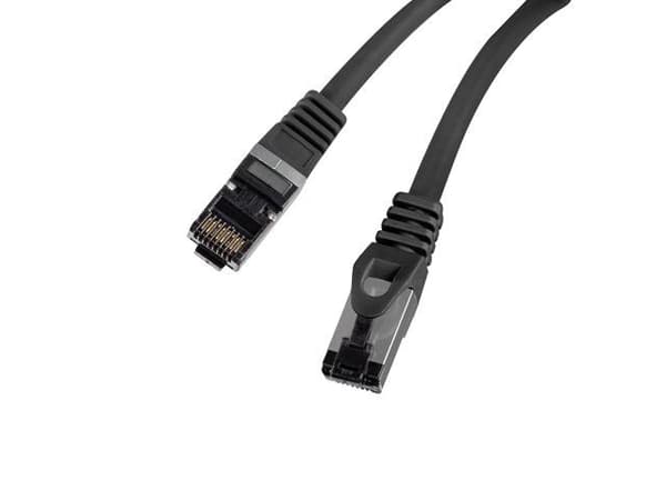 Patchkabel Lanberg S/FTP kat.8.1 0,25m LSZH CU fluke bestået sort