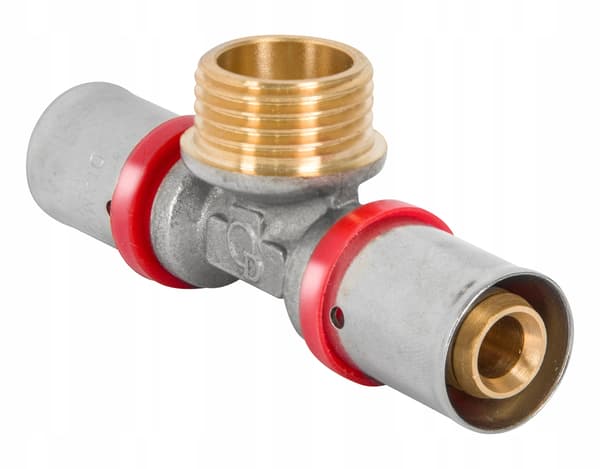 PEX T-stykke 25X3/4X25 GZ Pressfitting