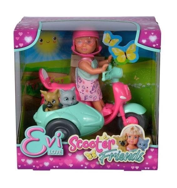 Evis venner på en scooter