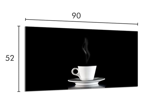 Glasskydd för spishäll 90x52 Kaffe