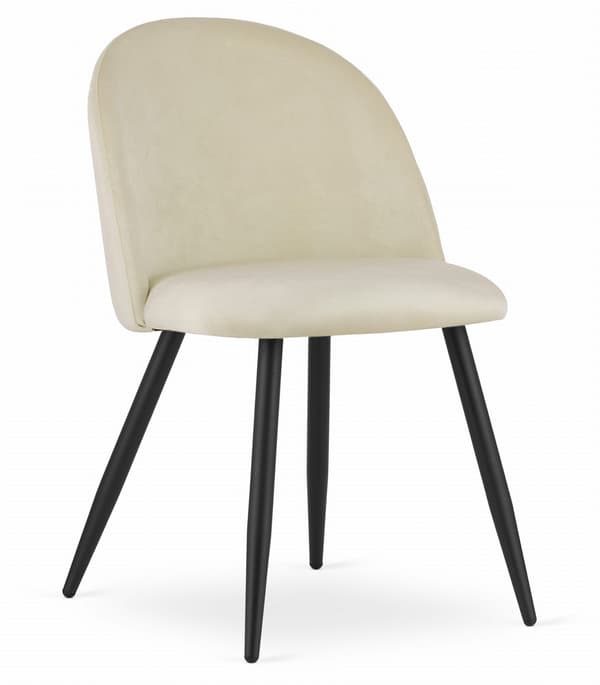 BELLO stol - beige velour / sorte ben x 1