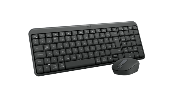 Logitech MK250 Compact Combo Trådlöst Tangentbord + Mus, Bluetooth, US Int, Grafitgrå