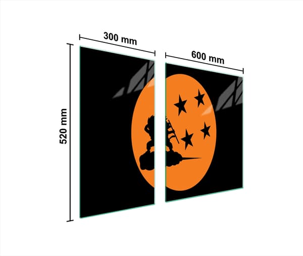 90x52 ANIME GLAS SKYDDSPLATT FÖR SPIS