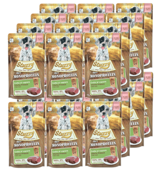 Vådfoder til hunde STUZZY G-F Monoprotein Kalvekød til hvalpe 24x150g