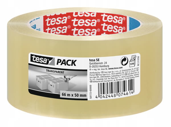 tesa STANDARD packtejp 66 m x 50 mm transparent