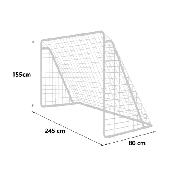 Fodboldmål 245 x 155 x 80 cm + målmåtte