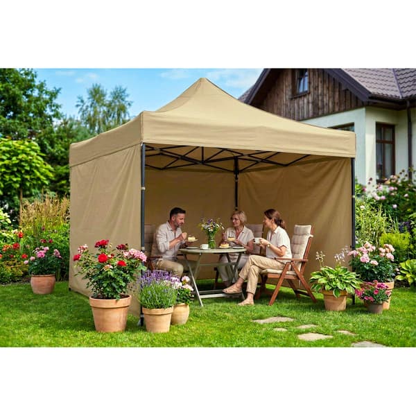Puutarhapaviljonki 3 seinällä, 3 x 3 m, beige, Plonos